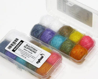 Du tilføjede <b><u>Baitfish Supreme Dubbing, Box, Bright Colors</u></b> til kurven.