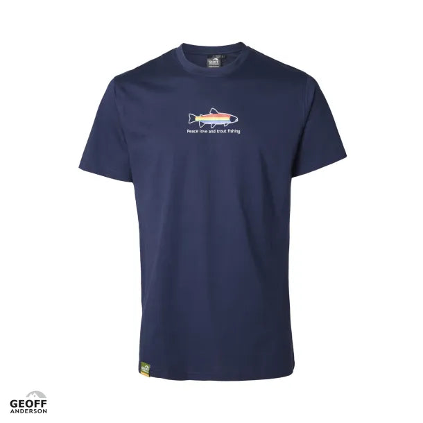 Geoff Anderson Organic Tee Peace Trout Navi