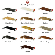 Farveoversigt – Whiting Gold Midge Saddle