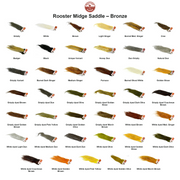 Farveoversigt – Whiting Rooster Midge Saddle – Bronze