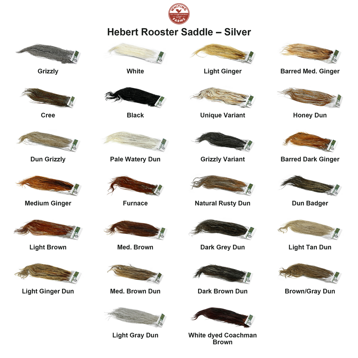 Farveoversigt – Whiting Hebert Rooster Saddle – Silver