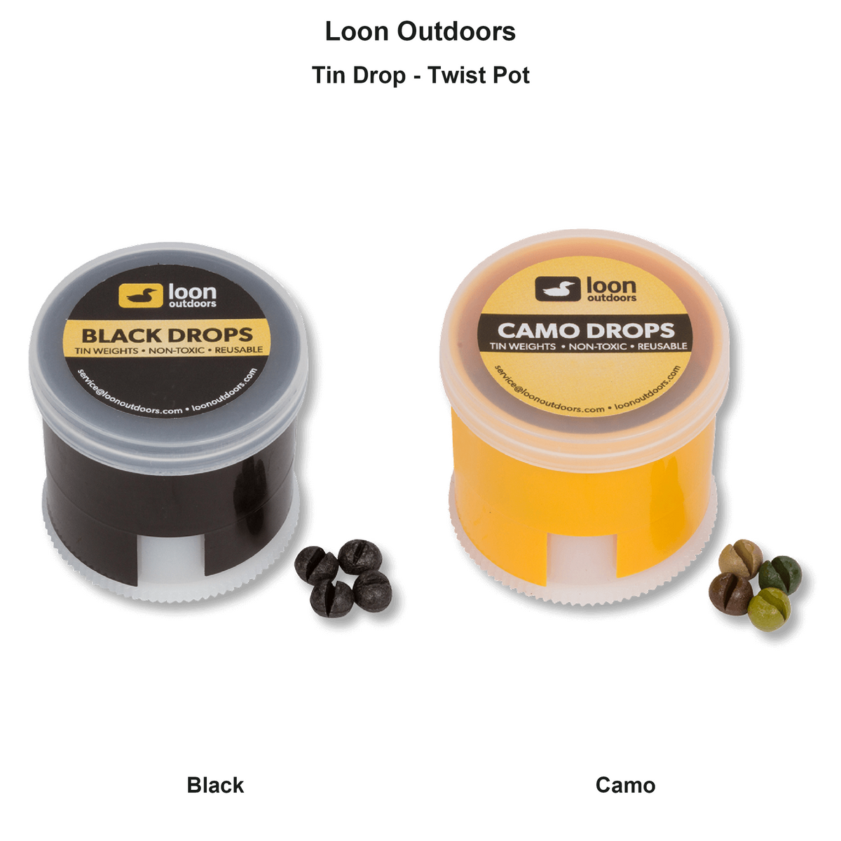 Farveoversigt – Loon Outdoors Tin Drop - Twist Pot