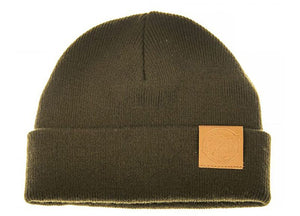 Ahrex Tight Knit Leather Patch Beanie