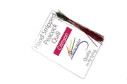Hand Stripped Peacock Quill - Crimson
