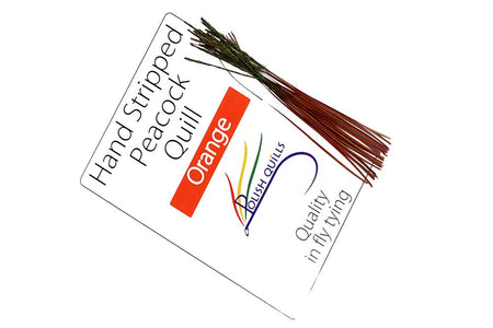 Du tilføjede <b><u>Hand Stripped Peacock Quill - Orange</u></b> til kurven.