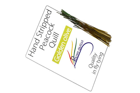 Du tilføjede <b><u>Hand Stripped Peacock Quill - Golden Olive</u></b> til kurven.
