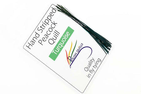 Du tilføjede <b><u>Hand Stripped Peacock Quill - Turquoise</u></b> til kurven.
