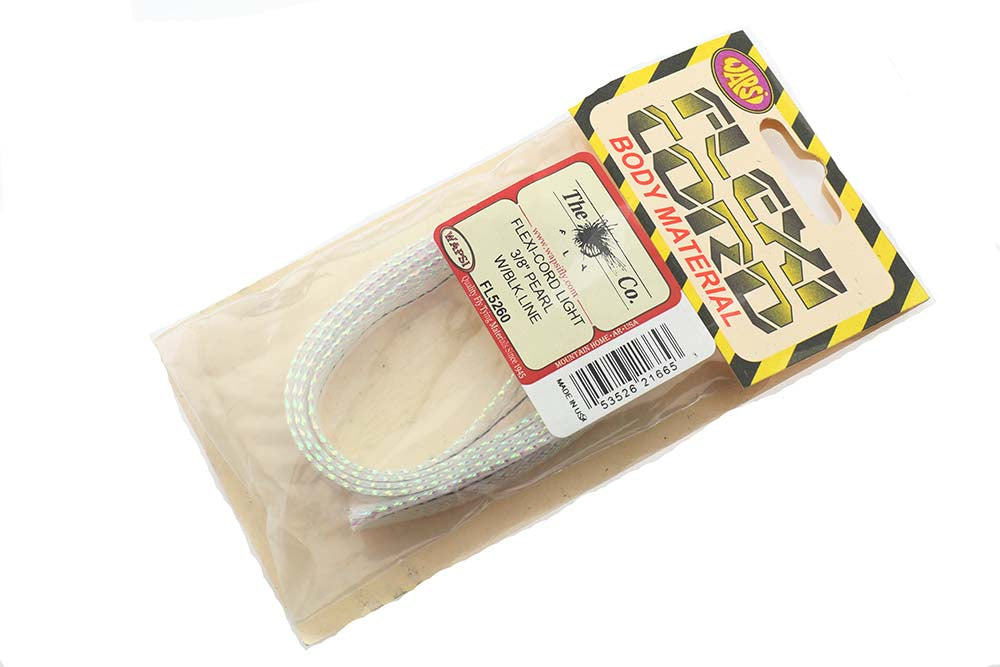 Flexi cord - Pearl w. black line ( 3/8 inch 9 mm) 